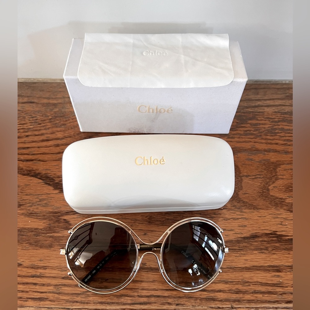 Chloe sunglasses with case, box and clothes